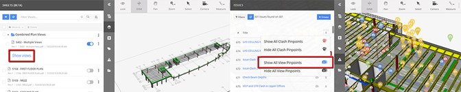 Visible clash pinpoints and 2D sheet support in BIM Track