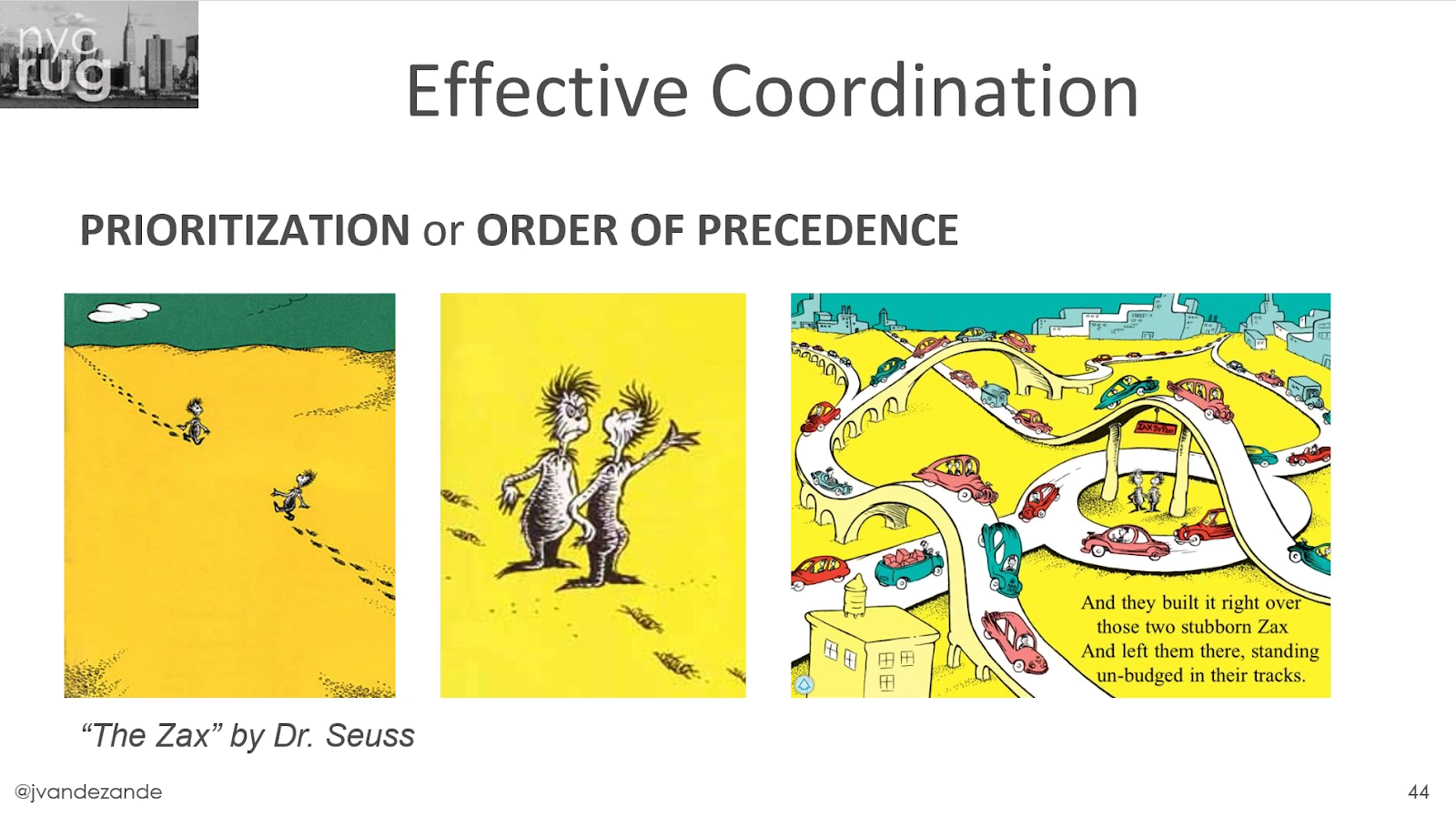 Effective coordination, priorization or order precedence